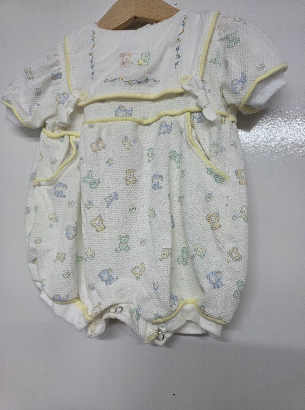 Vintage Rumble Tumble Infant One Piece Print Outfit 3-6 M Snap Bottom Closure
